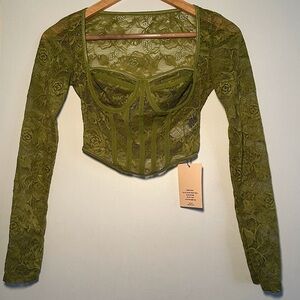 Sweetheart Neck Bustier Lace Top SHEIN BAE